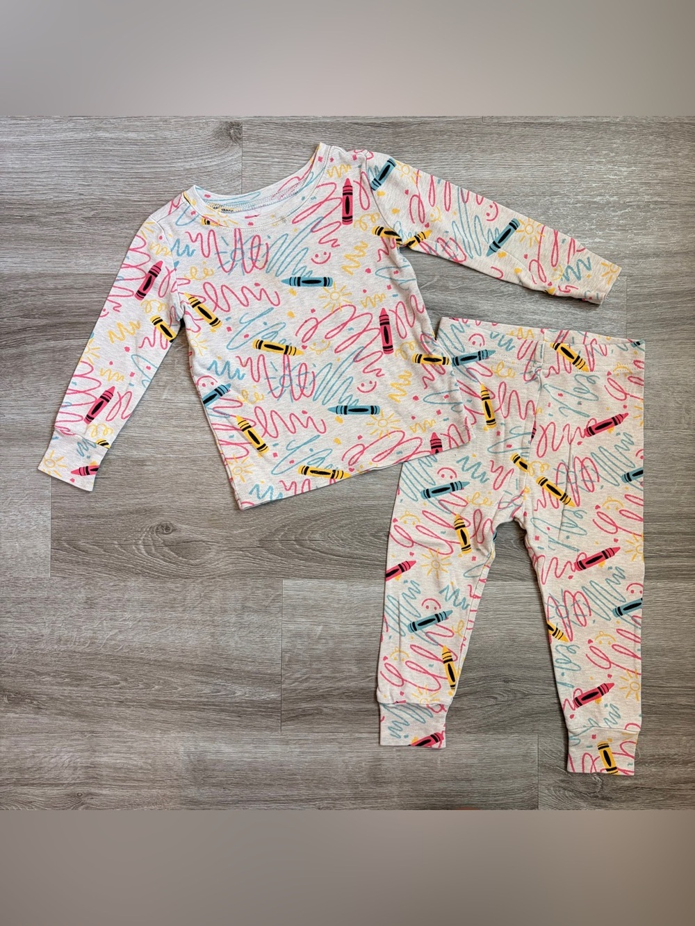 Old Navy baby girls crayon print pajama set